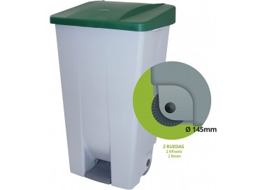 CONTENEDOR BASURA SELECTIVO CON RUEDAS Y PEDAL - 120 L