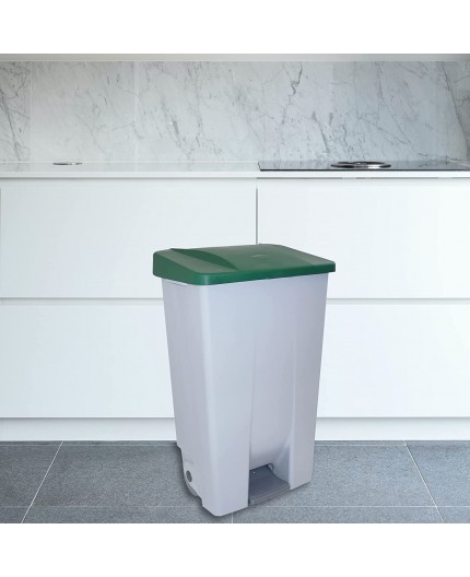 CONTENEDOR BASURA SELECTIVO CON RUEDAS Y PEDAL - 120 L