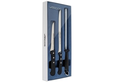 arcos-set-jamonero-universal-negro-de-acero-inoxidable-3-piezas