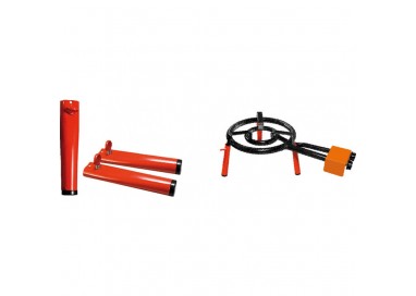 Patas Garcima instaladas en un paellero sobremesa