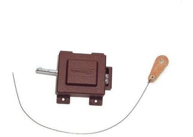 Abrepuertas eléctrico Torytrans en acabado marrón para cerraduras de superficie con cableado de conexión