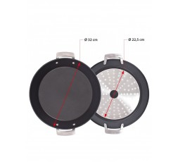 Paellera de aluminio fundido Valira Aire Inducción de 32 cm de diámetro con asas y tapa de vidrio 2