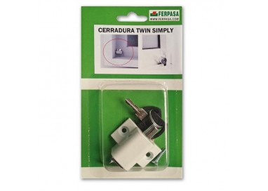 Cerradura para ventana TWIN SIMPLY - Blanca | Seguridad para puertas y ventanas abatibles y correderas