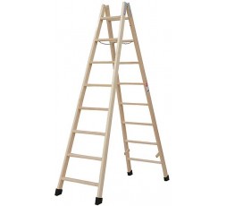 ESCALERA MADERA DOBLE CON TACO - 8 PELDAÑOS