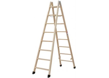 ESCALERA MADERA DOBLE CON TACO - 8 PELDAÑOS