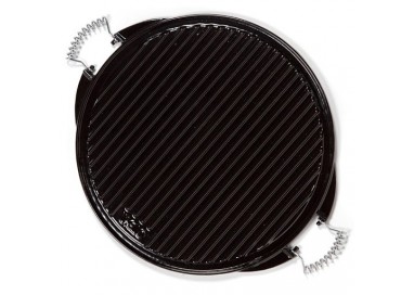 Plancha de hierro fundido esmaltada Garcima de 52 cm con doble cara (lisa y ondulada), compatible con gas y leña.