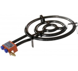 Paellero de gas natural Garcima de 40 cm con tres anillos de llama plana.