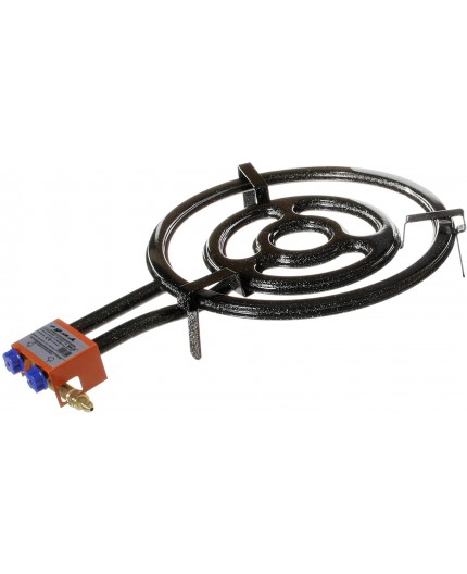 Paellero de gas natural Garcima de 40 cm con tres anillos de llama plana.