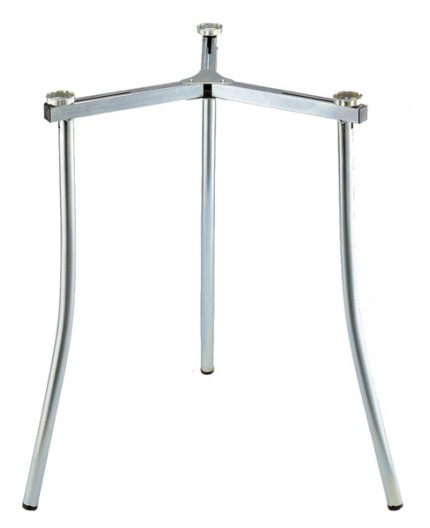 Soporte de tres patas Garcima de 70 cm para quemador de paella, mostrado en posición abierta.