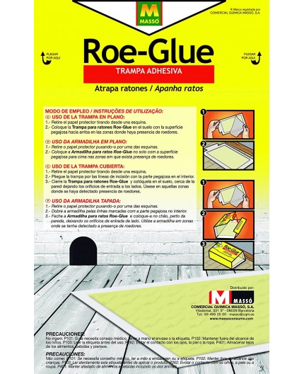 Massó Roe-Glue Trampa Adhesiva Ratones Contiene 3 Unidades