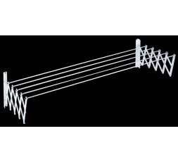 Tendedero extensible de pared tipo acordeón Secatot blanco de 140 cm de ancho y 70 cm de apertura