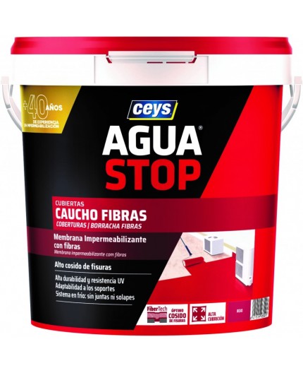 AGUASTOP CAUCHO FIBRAS NEGRO 20KG