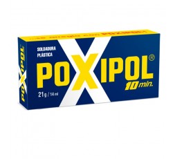Caja de adhesivo Poxipol Gris bicomponente 10 minutos de 21g para reparaciones metálicas y plásticas