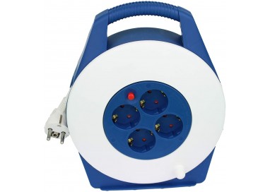 Enrollacable alargador Tayg 10 m Nº729607 blanco y azul.