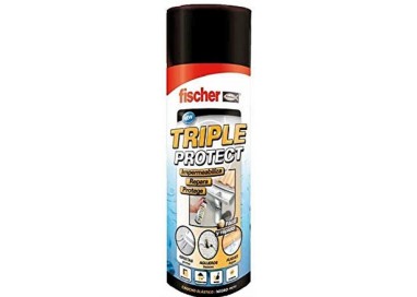 FISCHER - Silicona líquida en spray 500ml Negro para sellar e impermeabilizar fugas de agua, grietas