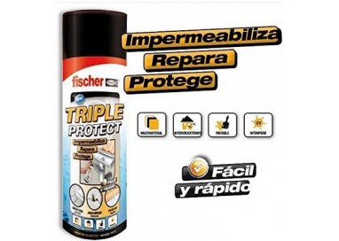 FISCHER - Silicona líquida en spray 500ml Negro para sellar e impermeabilizar fugas de agua, grietas