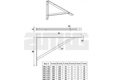 AMIG 22573 Soporte-Ángulo-Palomilla-Escuadra, Zincado, 400 x 275 mm