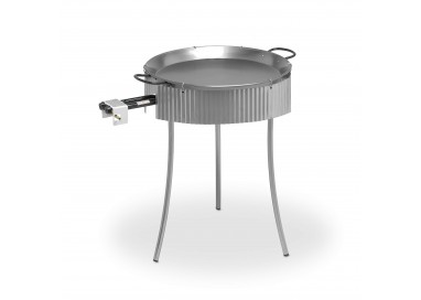 Paravientos universal ajustado a una paellera al aire libre.