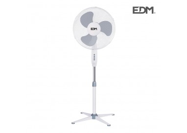 Ventilador de pie blanco potencia: 45w aspas: ø40cm altura regulable 105-125cm edm