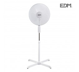 Ventilador de pie blanco potencia: 50w aspas: ø40cm altura regulable 110-130cm edm