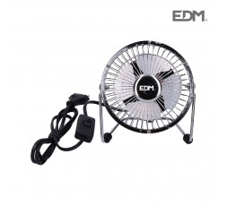 Mini ventilador industrial de sobremesa cromado potencia: 15w aspas: ø10x15cm edm