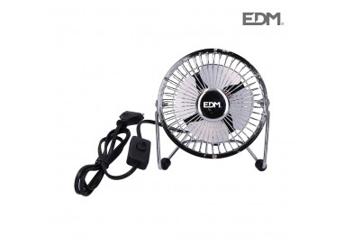 Mini ventilador industrial de sobremesa cromado potencia: 15w aspas: ø10x15cm edm