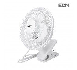 Ventilador de pinza blanco potencia: 15w aspas: ø15cm 28cm edm