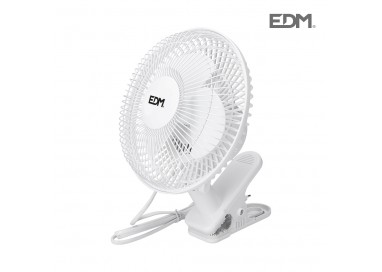 Ventilador de pinza blanco potencia: 15w aspas: ø15cm 28cm edm