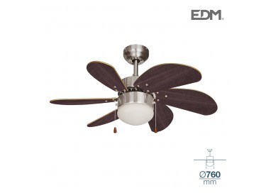 Ventilador de techo modelo aral wengue/niquel satinado potencia: 50w aspas: ø76cm edm