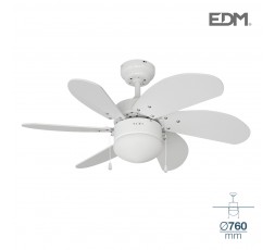 Ventilador de techo modelo aral blanco potencia: 50w aspas: ø76cm edm