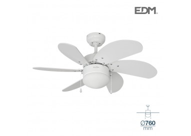 Ventilador de techo modelo aral blanco potencia: 50w aspas: ø76cm edm
