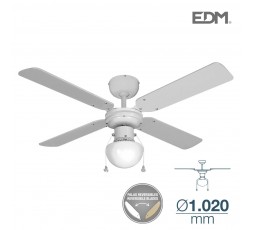 Ventilador de techo modelo caribe blanco potencia: 50w aspas: ø102cm edm