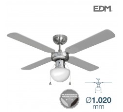 Ventilador de techo modelo caribe cromado potencia: 50w aspas: ø102cm edm