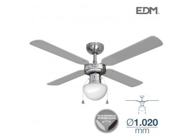 Ventilador de techo modelo caribe cromado potencia: 50w aspas: ø102cm edm