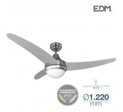 Ventilador de techo modelo egeo cromado potencia: 60w aspas: ø122cm con mando a distancia edm