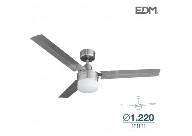 Ventilador de techo modelo bering cromado potencia: 60w aspas: ø122cm con controlador de pared edm