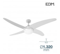 Ventilador de techo modelo caspio blanco potencia: 60w aspas: ø132cm con mando a distancia edm