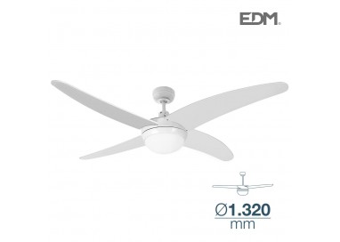 Ventilador de techo modelo caspio blanco potencia: 60w aspas: ø132cm con mando a distancia edm