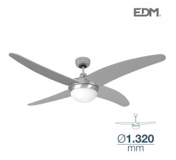 Ventilador de techo modelo caspio plateado/niquel potencia: 60w aspas: ø132cm con mando a distancia edm