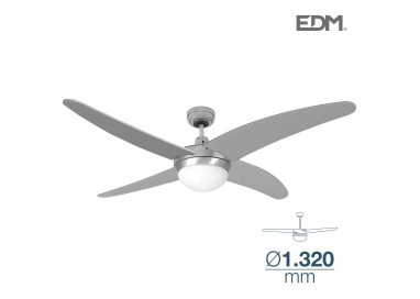 Ventilador de techo modelo caspio plateado/niquel potencia: 60w aspas: ø132cm con mando a distancia edm
