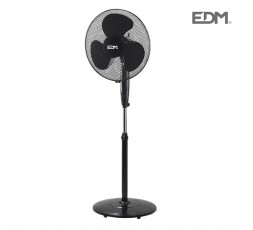 Ventilador de pie con base circular negro potencia: 45w aspas: ø40cm altura regulable 110-130cm edm