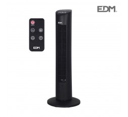 Ventilador de torre. potencia: 60w con mando a distancia. negro 28x78,3cm edm