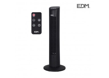 Ventilador de torre. potencia: 60w con mando a distancia. negro 28x78,3cm edm