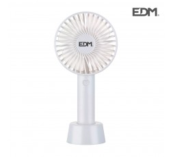Ventilador de mano recargable 4,5w aspas ø10,6x21,3cm edm