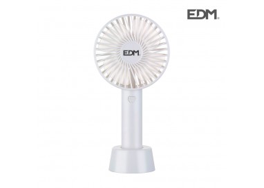 Ventilador de mano recargable 4,5w aspas ø10,6x21,3cm edm