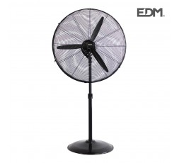 Ventilador de pie industrial oscilante. con base circular negro potencia: 180w aspas: ø60cm altura regulable 117-156cm edm