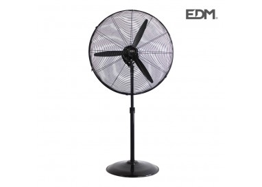 Ventilador de pie industrial oscilante. con base circular negro potencia: 180w aspas: ø60cm altura regulable 117-156cm edm