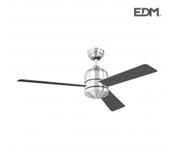 Ventilador de techo modelo savu cromado. potencia: 60w aspas: ø115cm con mando a distancia edm