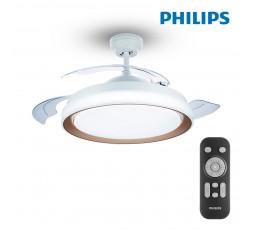 Ventilador techo de led modelo atlas dorado potencia: 28+35w aspas: ø106cm con mando a distancia philips