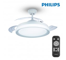 Ventilador techo de led modelo atlas blanco potencia: 28+35w aspas: ø106cm con mando a distancia philips